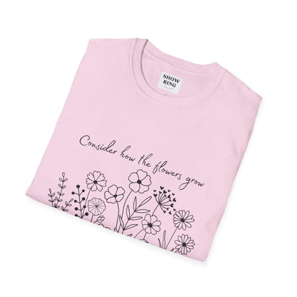 Floral Inspirational T-Shirt, Unisex Shirt, Casual Wear, Gift for Nature Lovers, Spring Fashion, Everyday Comfort Bible Verse Scripture Tee