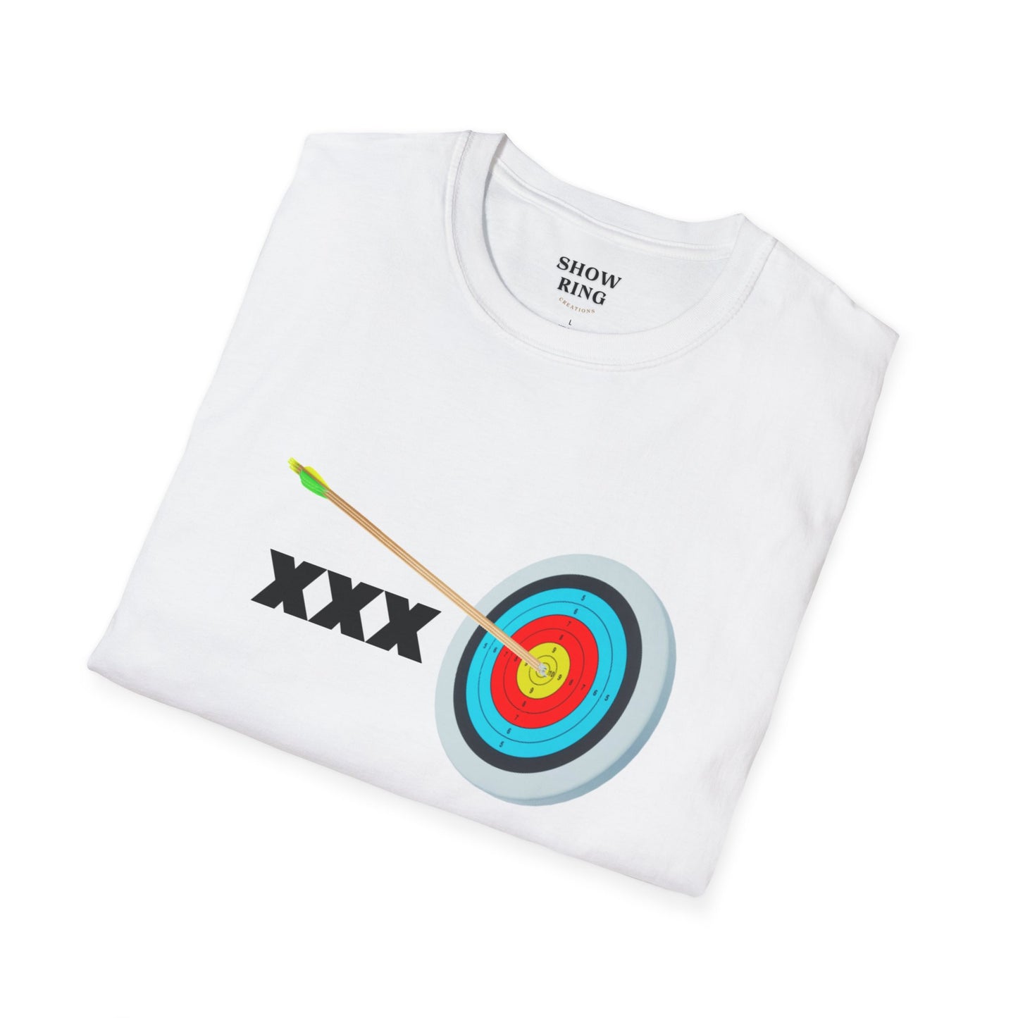 Archery Target with 3 Arrows: Unisex Softstyle T-Shirt for Men, Women & Children