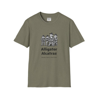 Alligator Alcatraz Swamp Time is Hard Time, Softstyle Shirt For Men, Women, Unisex, Short Sleeve, Motorcycle Riders