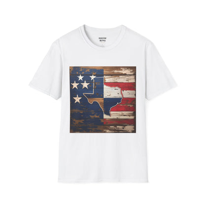 Texas Vintage Flag Unisex T-Shirt - Softstyle Tee, Americana Apparel, Casual Outfit, Gift for Texans, 4th of July Celebration
