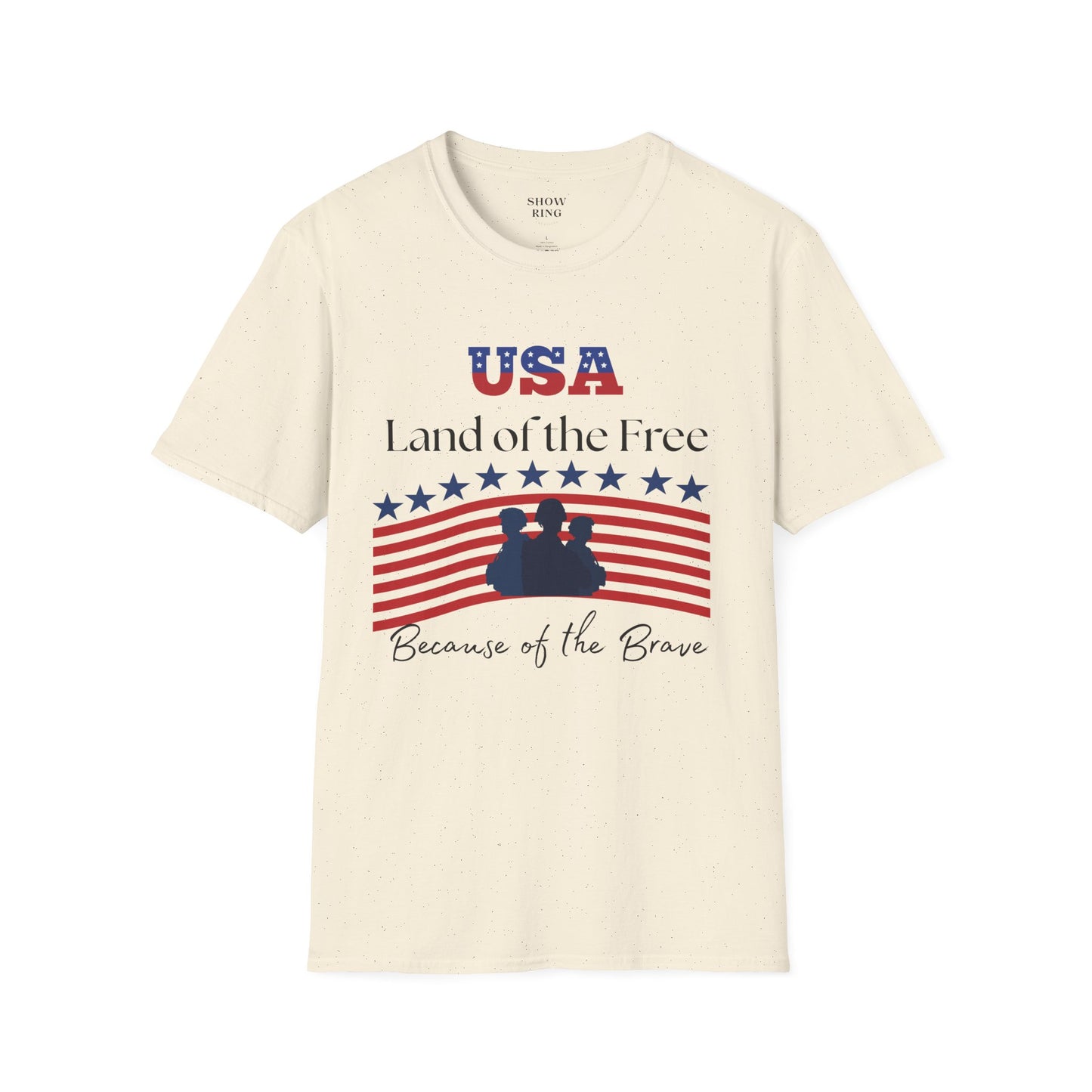 USA Land of the Free Because of the Brave T-Shirt, 4th of July Tee, Patriotic Unisex Shirt, Military Tribute Apparel, Independence Day Fashion