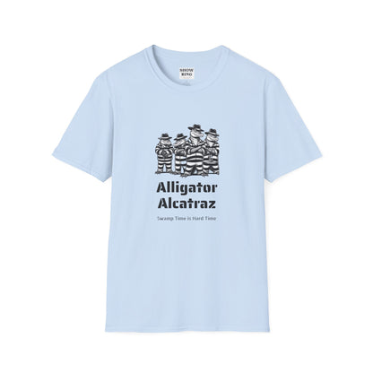 Alligator Alcatraz Swamp Time is Hard Time, Softstyle Shirt For Men, Women, Unisex, Short Sleeve, Motorcycle Riders