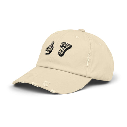 47, Fourty-Seven, Four Seven, Casual Distressed Cap - Trendy Unisex Hat for Everyday Style, Perfect Gift, Holidays, Patriotic Events