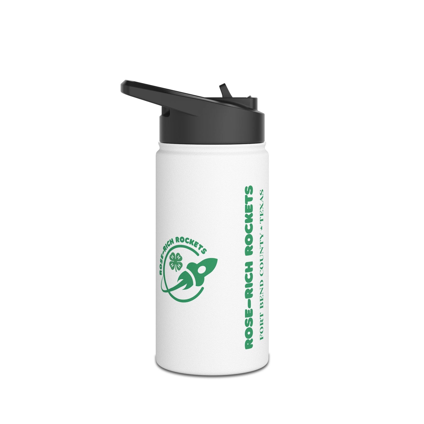 12oz Custom Stainless Steel Water Bottle For Rose-Rich 4-H Rocketry Club - Eco-Friendly Hydration, Personalized Gift, Sports Bottle