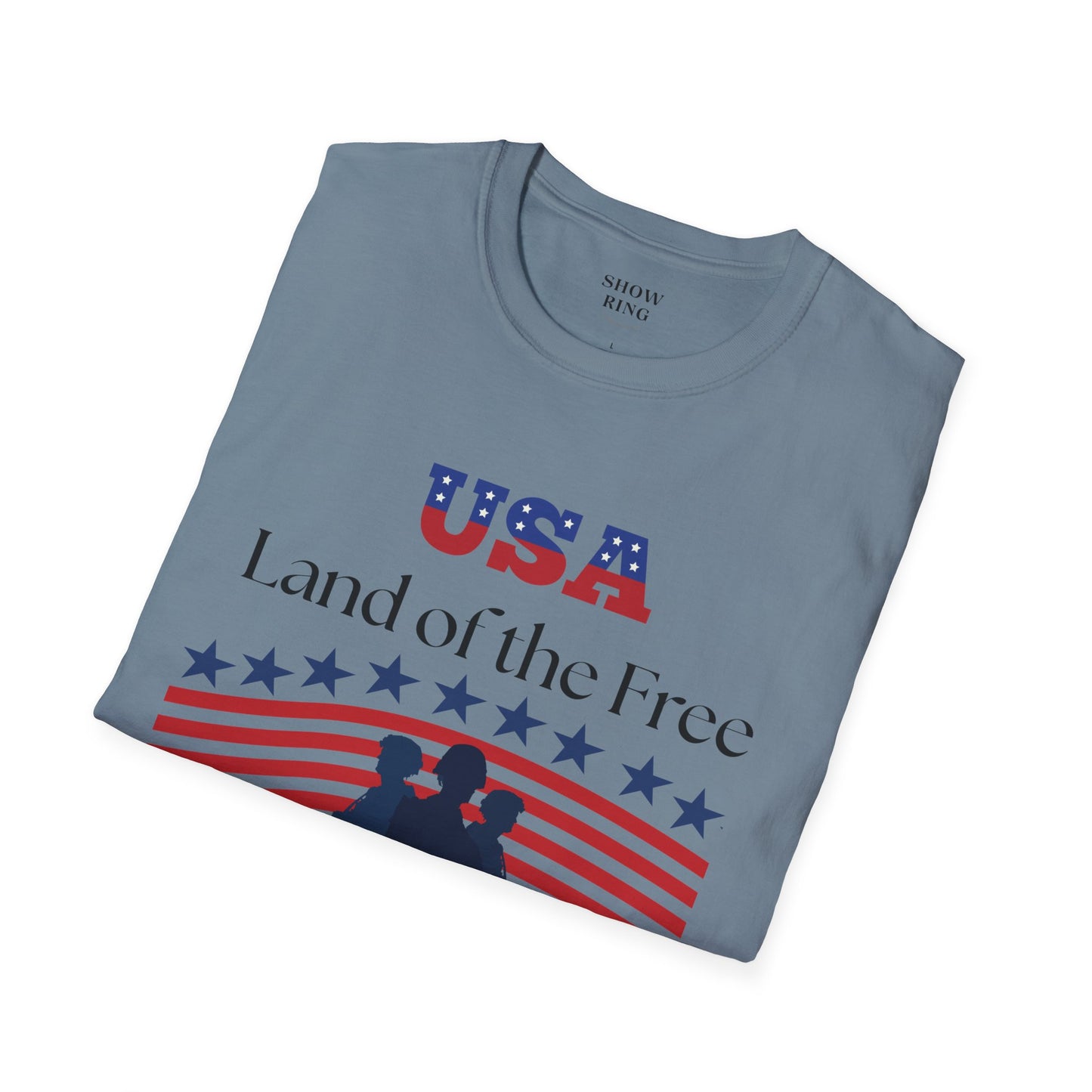 USA Land of the Free Because of the Brave T-Shirt, 4th of July Tee, Patriotic Unisex Shirt, Military Tribute Apparel, Independence Day Fashion