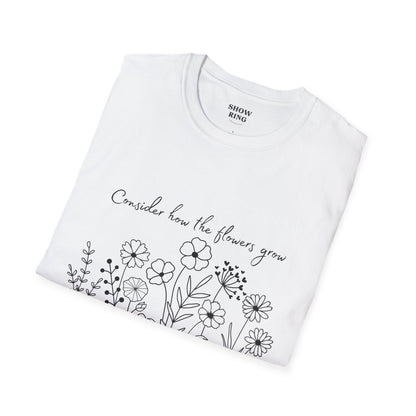 Floral Inspirational T-Shirt, Unisex Shirt, Casual Wear, Gift for Nature Lovers, Spring Fashion, Everyday Comfort Bible Verse Scripture Tee