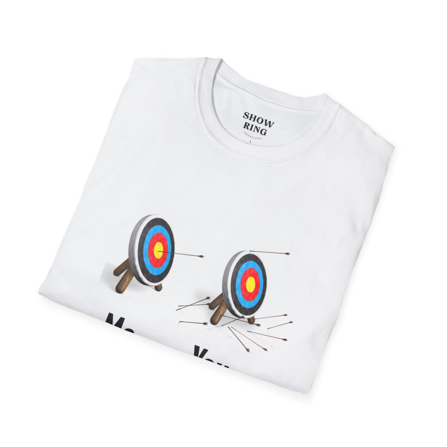 Skill vs No Skill Archery Shirt:  Unisex Softstyle T-Shirt for Men, Women & Children