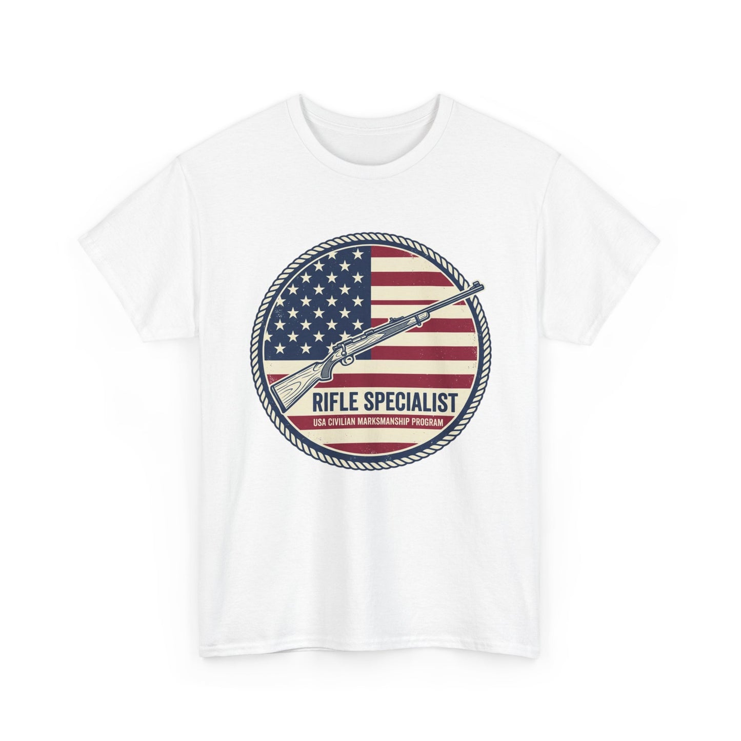 Rifle Specialist T-Shirt — American Flag Vintage Shooter Tee