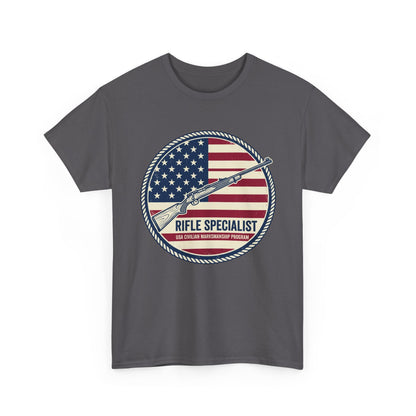 Rifle Specialist T-Shirt — American Flag Vintage Shooter Tee