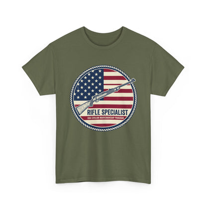 Rifle Specialist T-Shirt — American Flag Vintage Shooter Tee