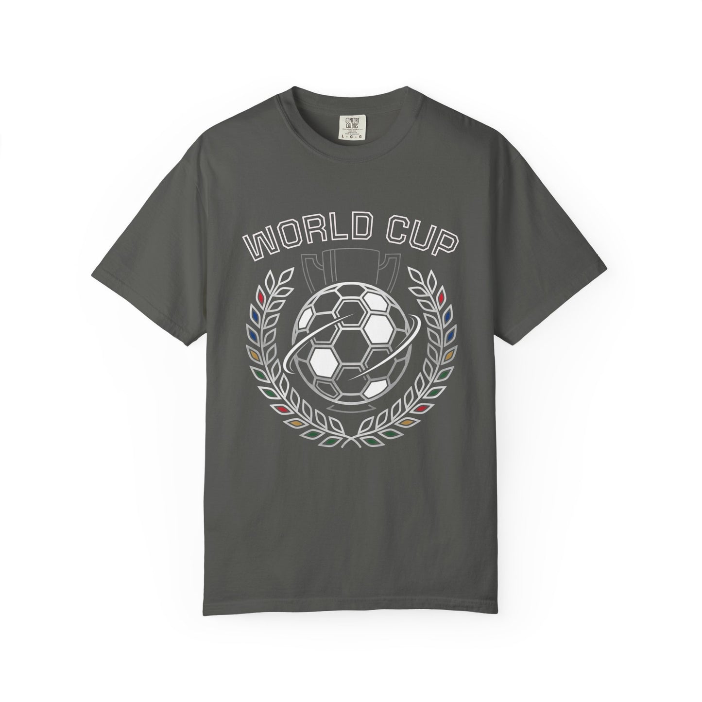 Soccer Ball World Cup Laurel Crest T-Shirt | Athletic Logo Tee For Soccer and Football Fans