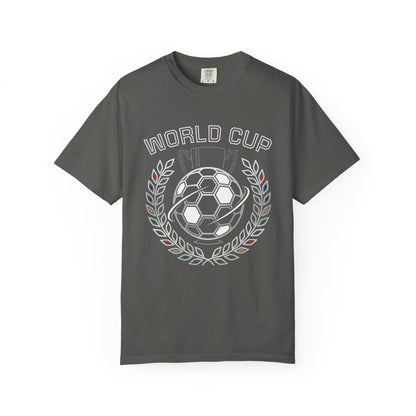 Soccer Ball World Cup Laurel Crest T-Shirt | Athletic Logo Tee For Soccer and Football Fans
