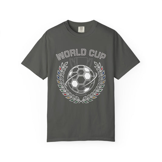 Soccer Ball World Cup Laurel Crest T-Shirt | Athletic Logo Tee For Soccer and Football Fans