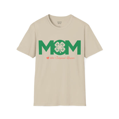 4-H Mom's Shirt with Circle 4-H Logo - Unisex Softstyle T-Shirt for Women