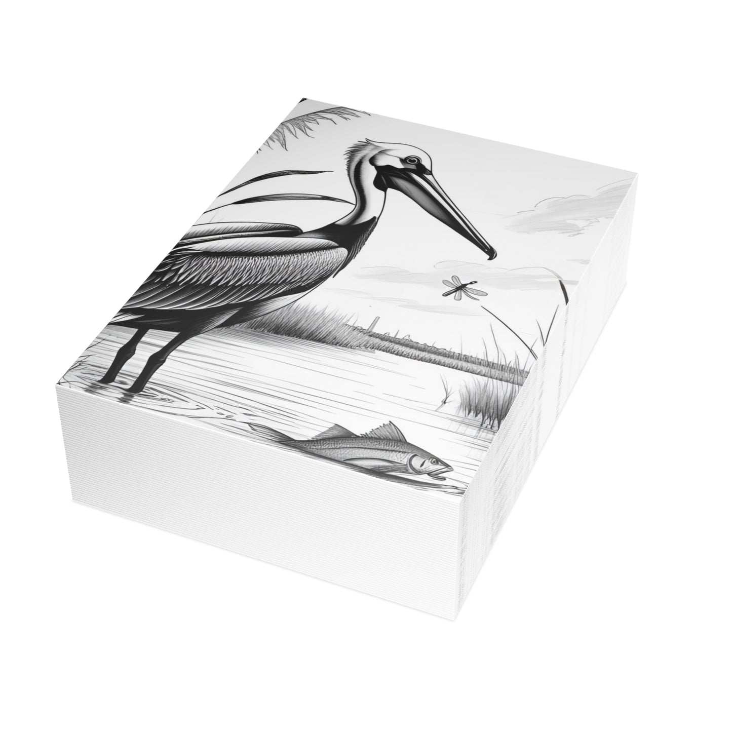 Pelican and Heroes of The Texas Coastal Scene: Elegant Postcard Bundles with Envelopes - Perfect for Personalized Greetings, Thank You Notes, and Art Lovers