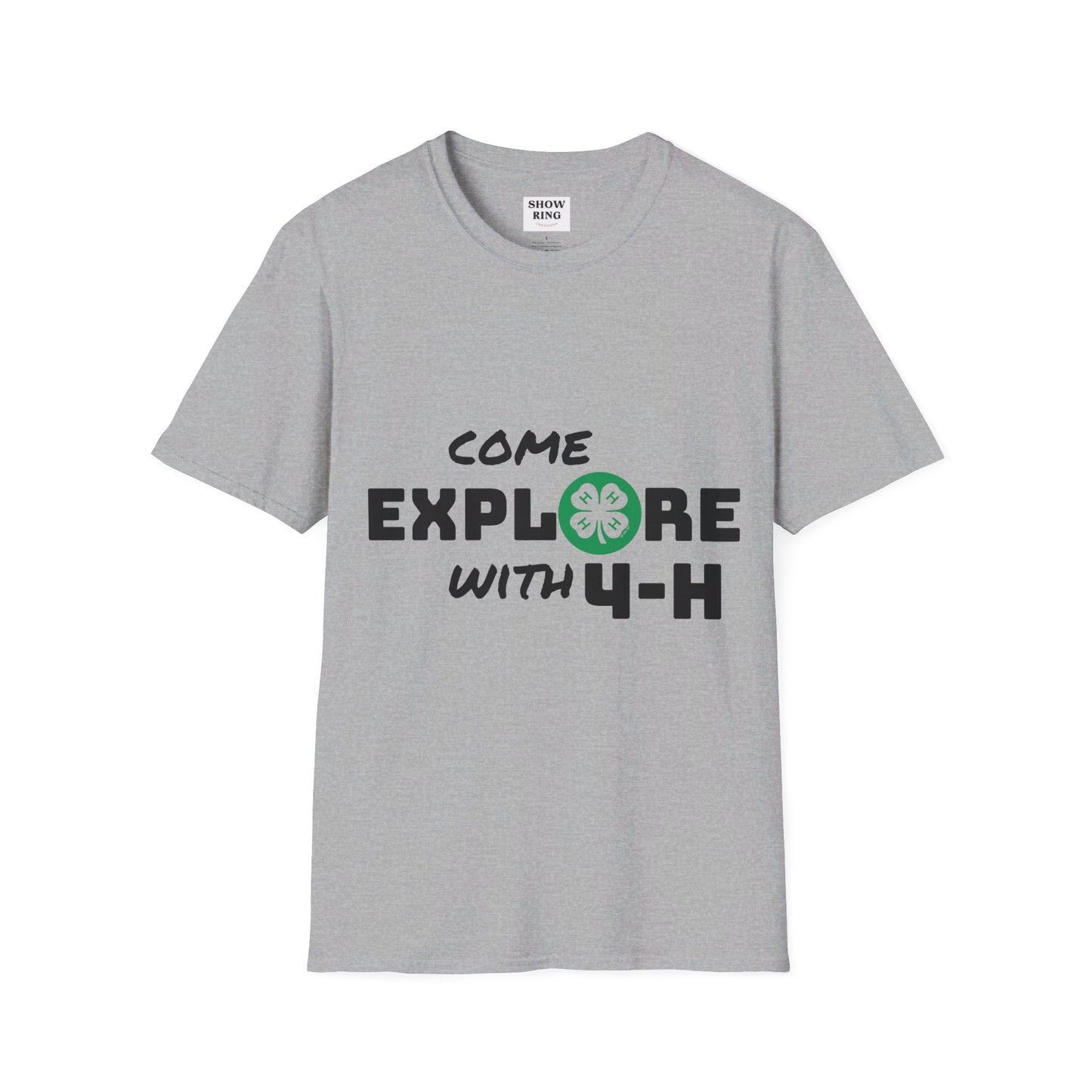 Come Explore With 4-H: Unisex Softstyle T-Shirt for Men, Women & Youth