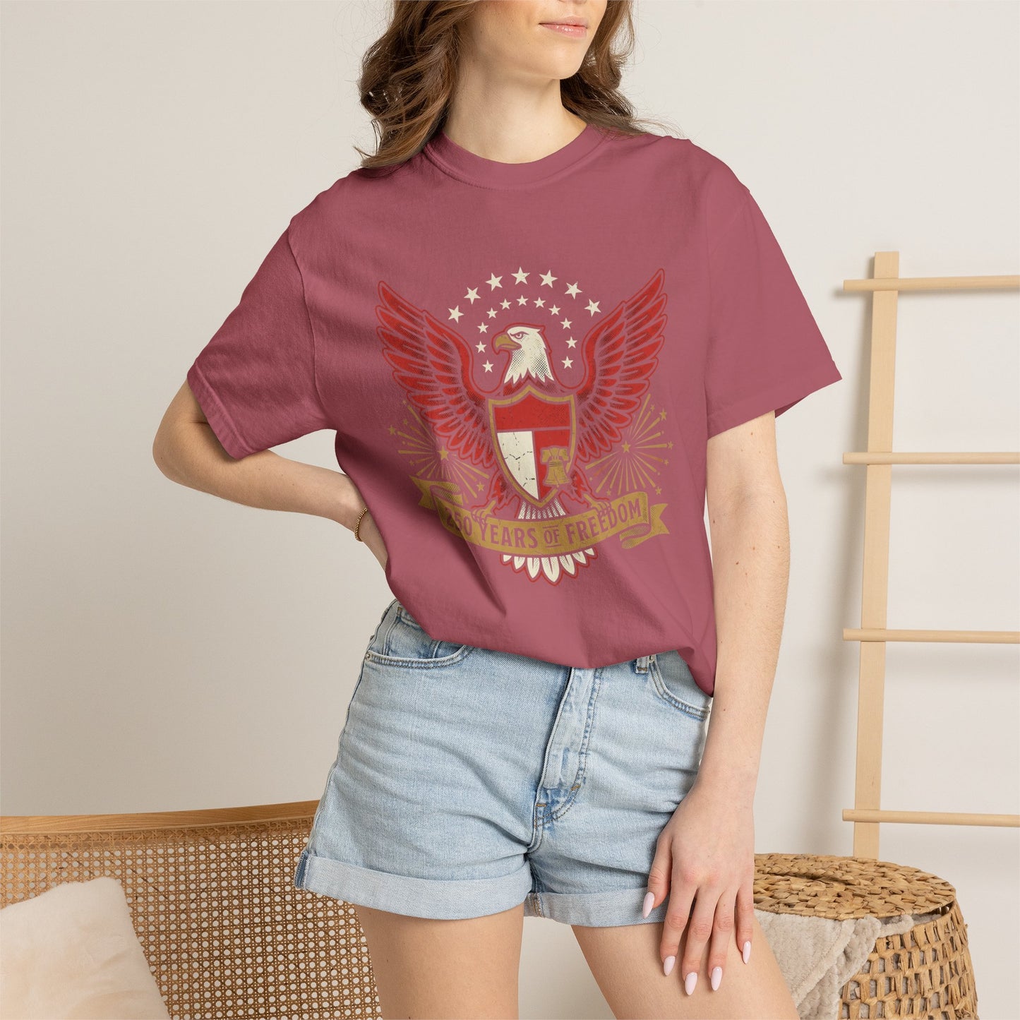 Eagle Crest '250 Years of Freedom'  | Patriotic Eagle USA 1776–2026 Dark Vintage T-Shirt