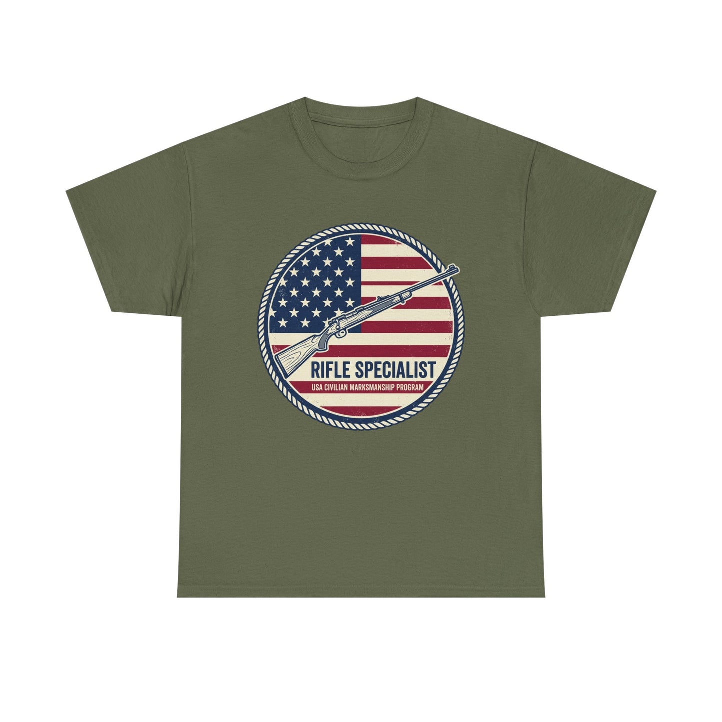 Rifle Specialist T-Shirt — American Flag Vintage Shooter Tee