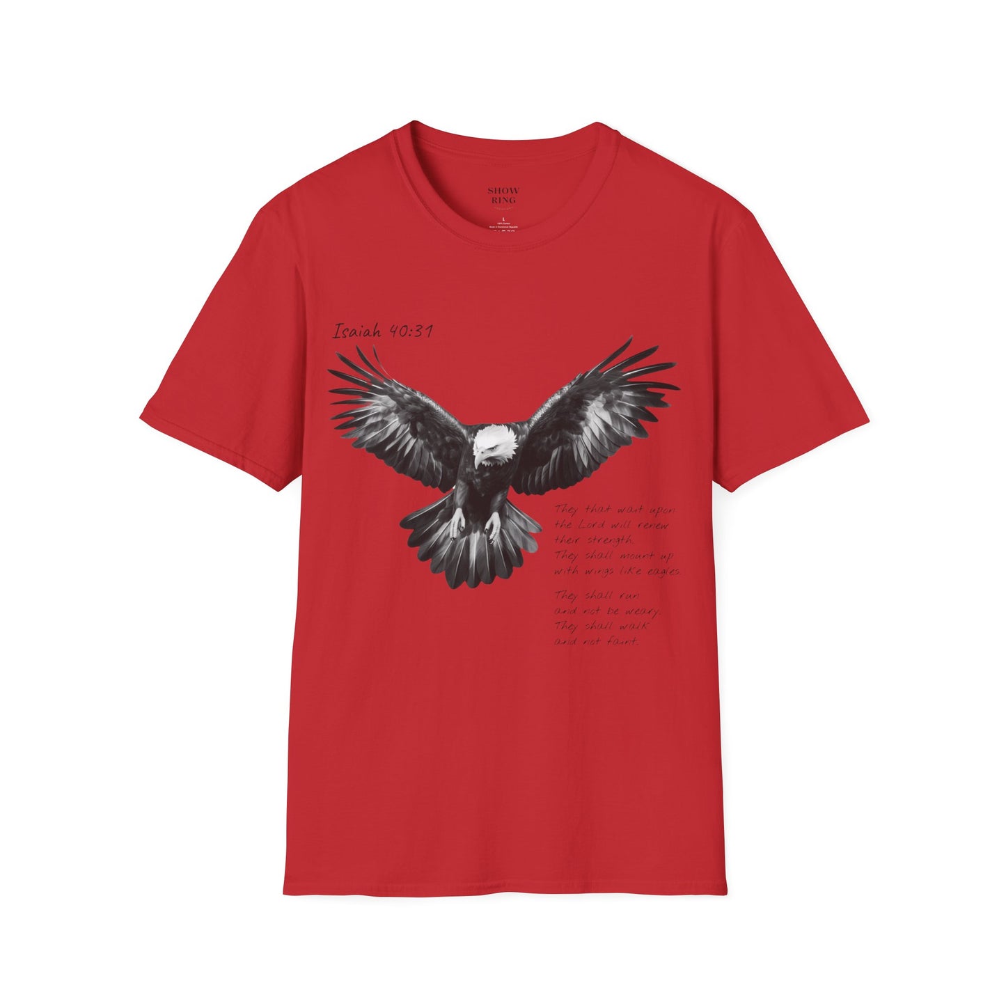 Christian Motorcycle Shirt with Isaiah 40:31 Eagles Verse: Unisex Soft style T-Shirt for Men and Women