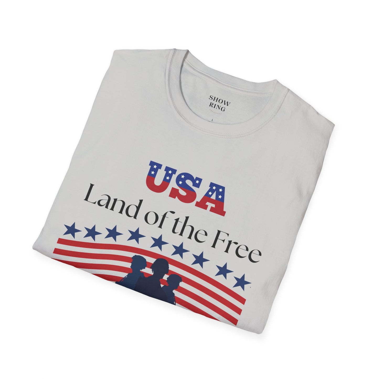 USA Land of the Free Because of the Brave T-Shirt, 4th of July Tee, Patriotic Unisex Shirt, Military Tribute Apparel, Independence Day Fashion