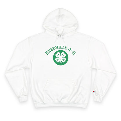 Needville 4-H Clover Champion Hoodie | White, Green 4-H Club Logo