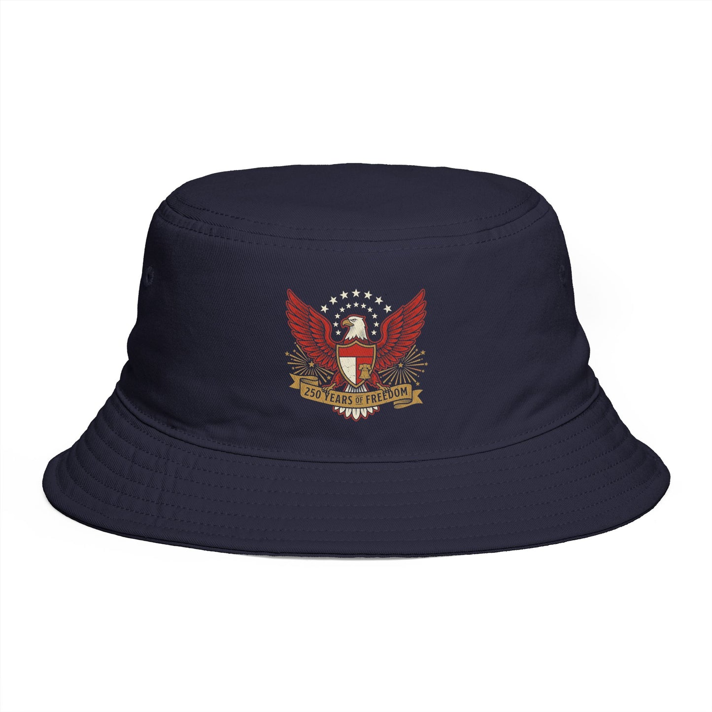 America's 250th Anniversary Bucket Hat | Patriotic Eagle Crest USA 1776–2026 Dark Vintage