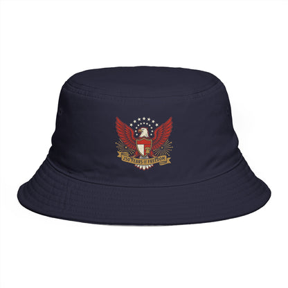 America's 250th Anniversary Bucket Hat | Patriotic Eagle Crest USA 1776–2026 Dark Vintage