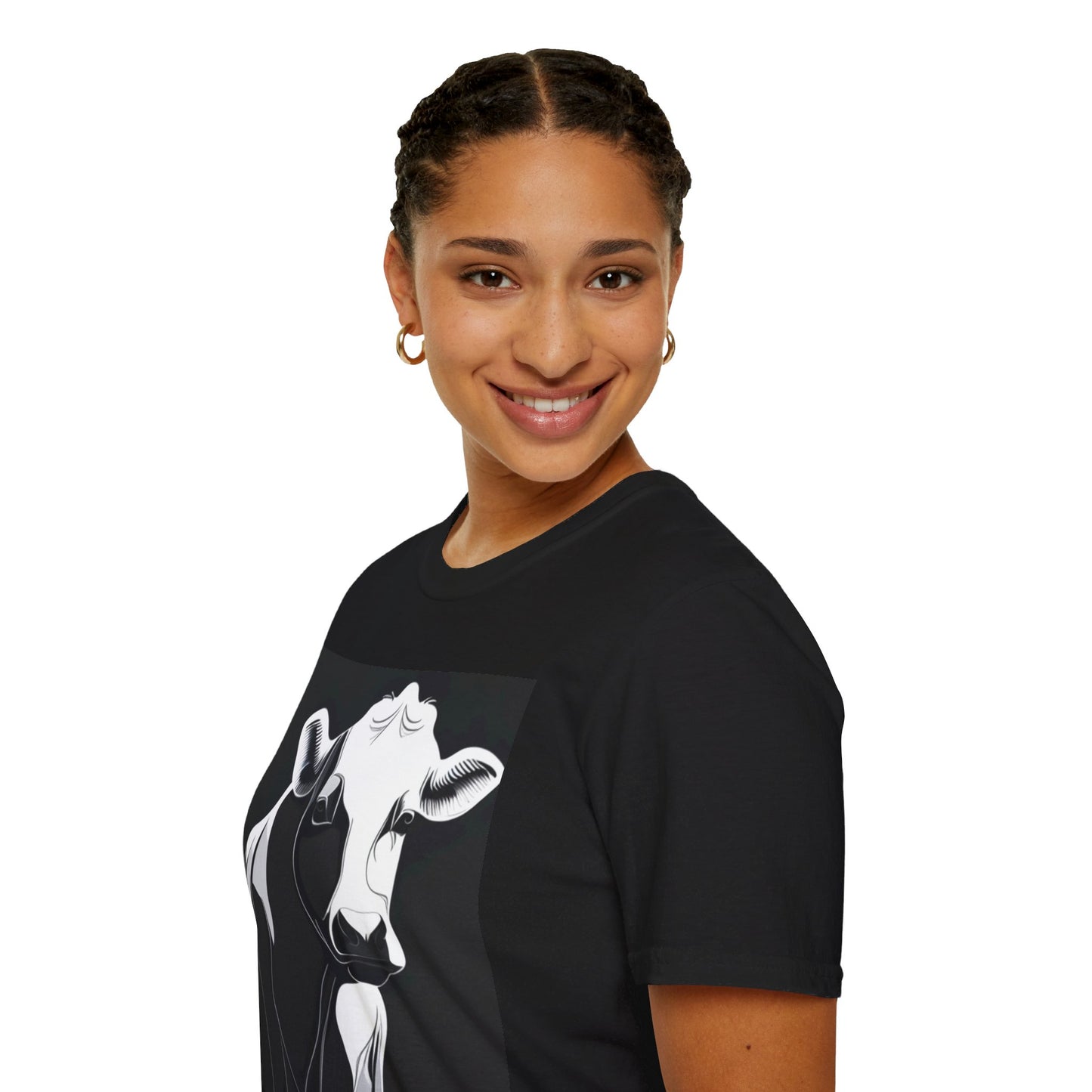 Black and White Sweet Heifer Livestock 4-H Shirt: Unisex Softstyle T-Shirt for men, women and youth