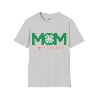 4-H Mom's Shirt with Circle 4-H Logo - Unisex Softstyle T-Shirt for Women