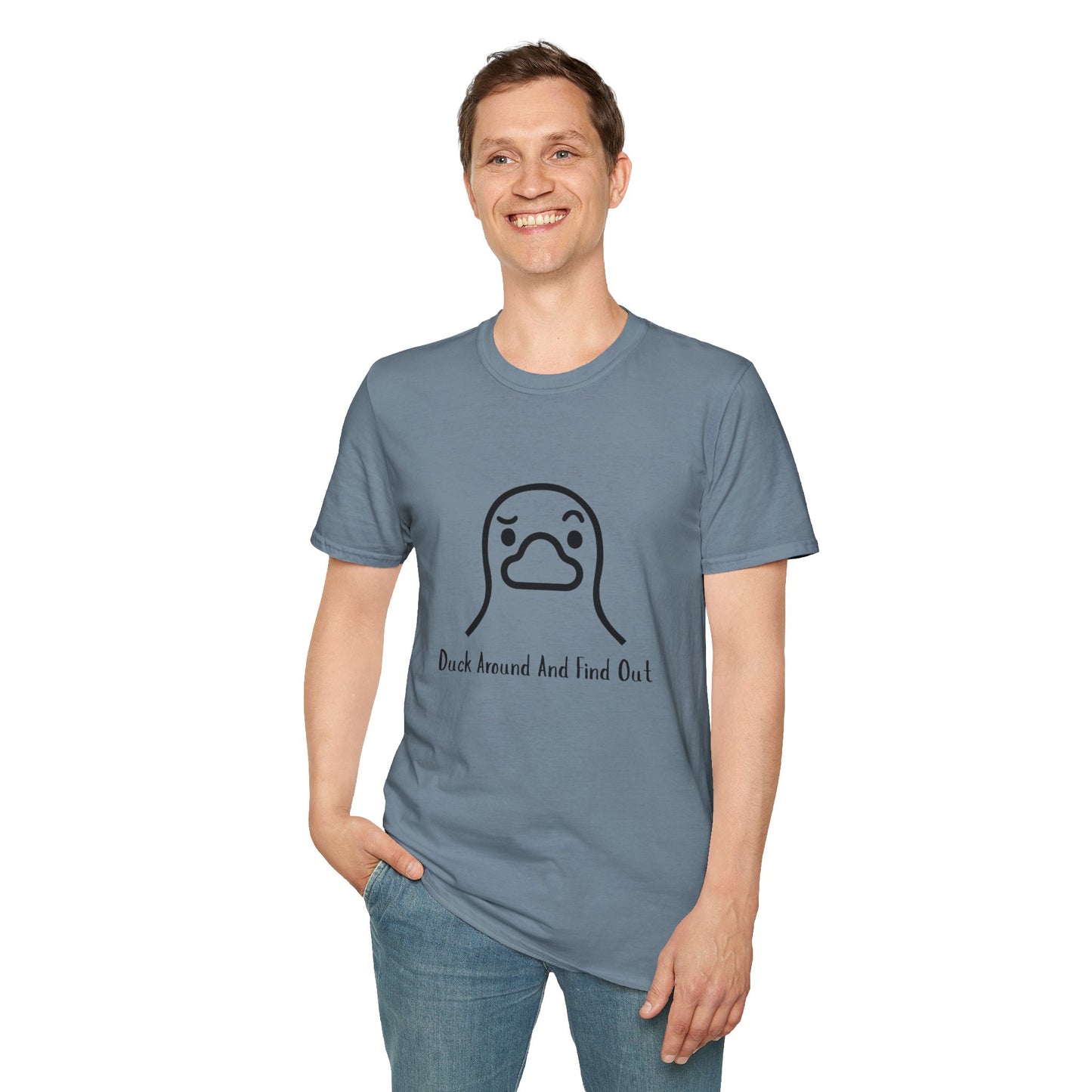Quirky Graphic Tee with Duck Design, Fun Casual Shirt, Perfect for Gifting, Relaxed Everyday Wear, Nature Lover's Apparel, Duck Around And Find Out