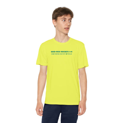 Youth Shirt, Rose-Rich 4-H Rocketry Club, Moisture Wicking, Safety Colors Available