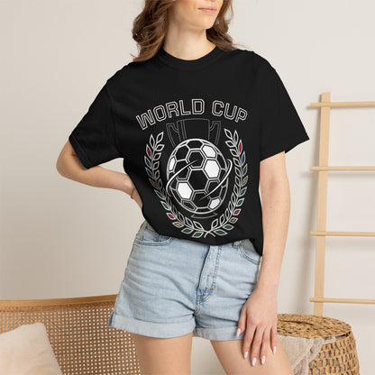 Soccer Ball World Cup Laurel Crest T-Shirt | Athletic Logo Tee For Soccer and Football Fans