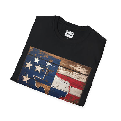 Texas Vintage Flag Unisex T-Shirt - Softstyle Tee, Americana Apparel, Casual Outfit, Gift for Texans, 4th of July Celebration