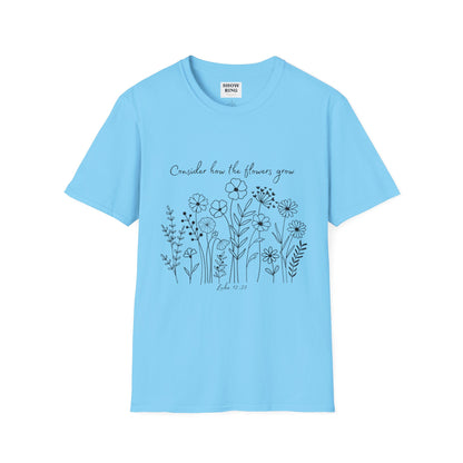 Floral Inspirational T-Shirt, Unisex Shirt, Casual Wear, Gift for Nature Lovers, Spring Fashion, Everyday Comfort Bible Verse Scripture Tee