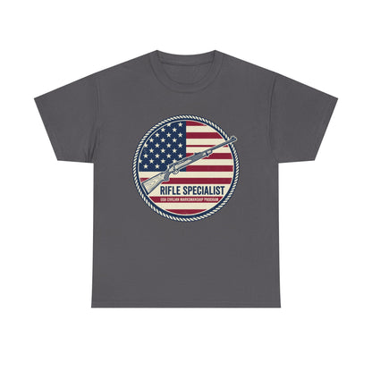 Rifle Specialist T-Shirt — American Flag Vintage Shooter Tee