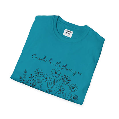 Floral Inspirational T-Shirt, Unisex Shirt, Casual Wear, Gift for Nature Lovers, Spring Fashion, Everyday Comfort Bible Verse Scripture Tee