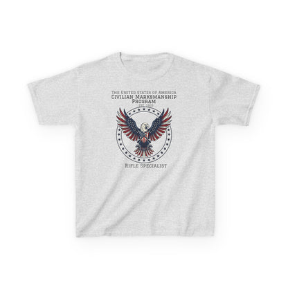 Kids American Eagle Marksmanship T‑Shirt — Civilian Marksmanship Program Rifle Specialist Tee