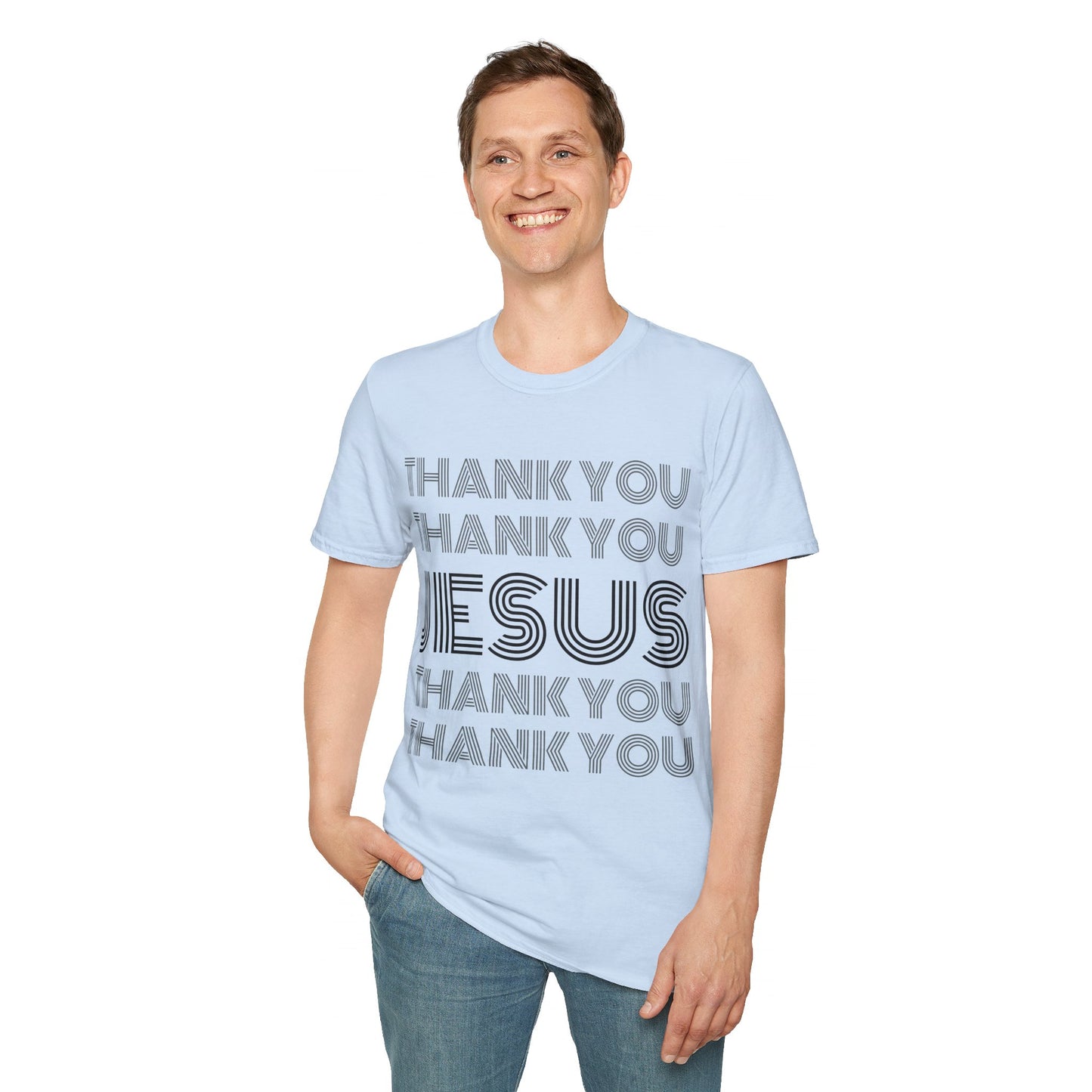 Thank You Jesus Christian Tee - Unisex Softstyle T-Shirt for Men, Women & Children