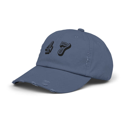 47, Fourty-Seven, Four Seven, Casual Distressed Cap - Trendy Unisex Hat for Everyday Style, Perfect Gift, Holidays, Patriotic Events