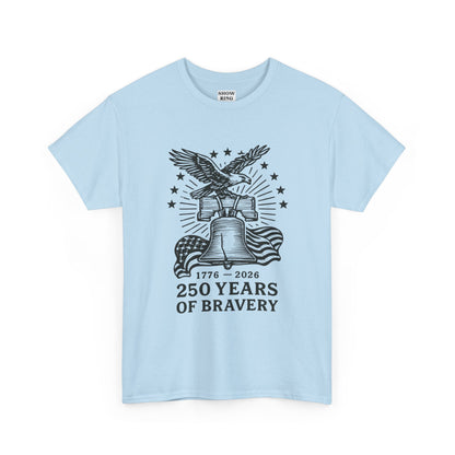 Liberty Bell With Eagle 250 Years of Bravery Tee — 1776–2026 Patriotic Eagle & Flag Shirt