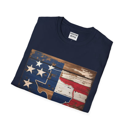 Texas Vintage Flag Unisex T-Shirt - Softstyle Tee, Americana Apparel, Casual Outfit, Gift for Texans, 4th of July Celebration