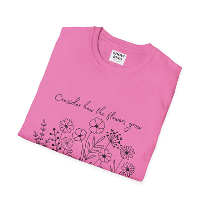 Floral Inspirational T-Shirt, Unisex Shirt, Casual Wear, Gift for Nature Lovers, Spring Fashion, Everyday Comfort Bible Verse Scripture Tee