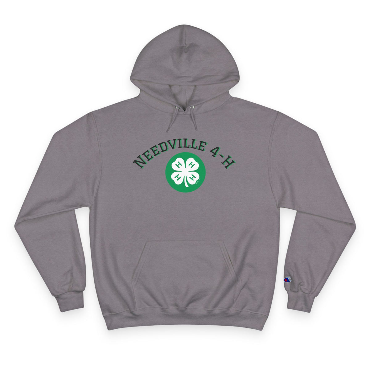 Needville 4-H Clover Champion Hoodie | White, Green 4-H Club Logo
