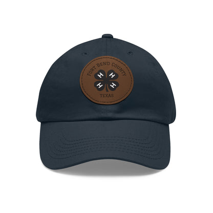 Fort Bend County 4-H Hat – Custom Leather Patch Cap, Great Gift for 4-H Leaders, Supporters & Parents, Moms & Dads