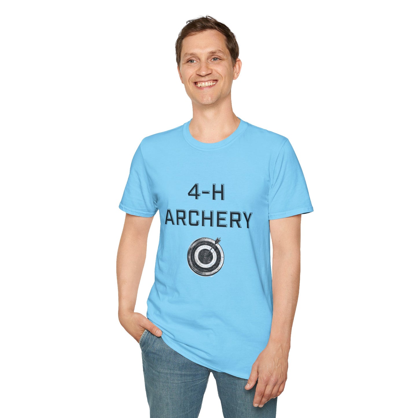 4-H Archery T-Shirt, Unisex Softstyle T-Shirt, For Men, Women, Kids, Archers, Coaches, and 4-H Volunteers