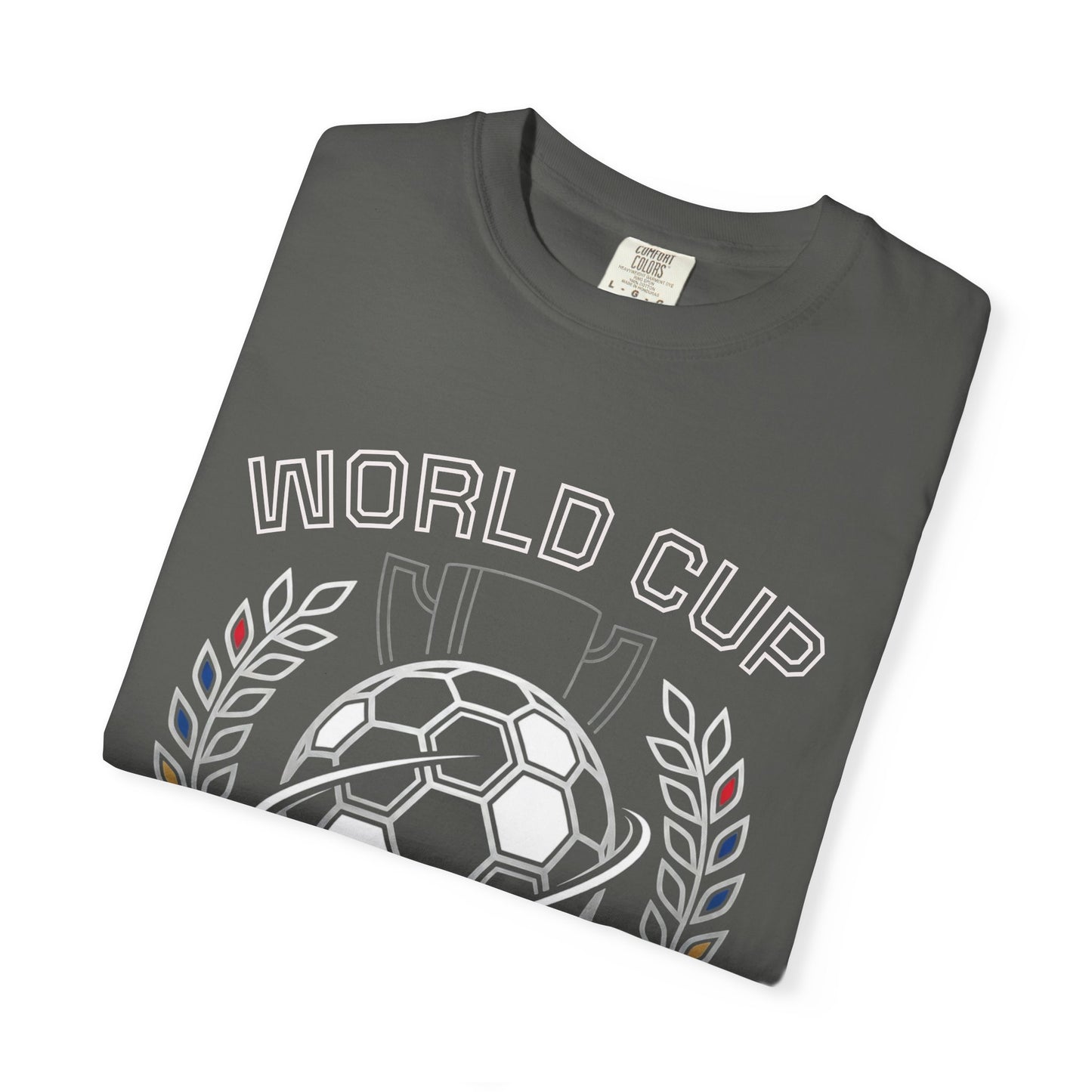 Soccer Ball World Cup Laurel Crest T-Shirt | Athletic Logo Tee For Soccer and Football Fans