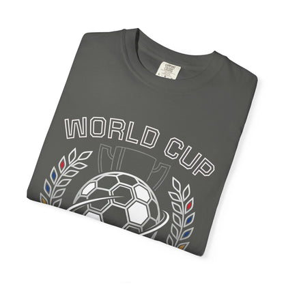 Soccer Ball World Cup Laurel Crest T-Shirt | Athletic Logo Tee For Soccer and Football Fans