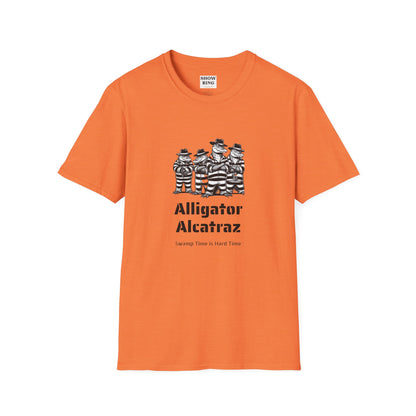 Alligator Alcatraz Swamp Time is Hard Time, Softstyle Shirt For Men, Women, Unisex, Short Sleeve, Motorcycle Riders