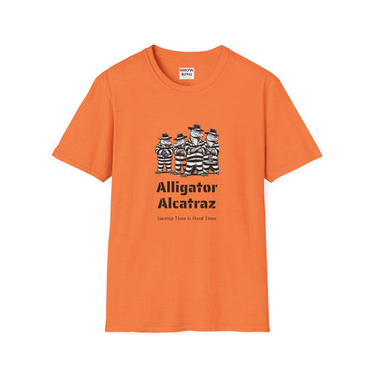 Alligator Alcatraz Swamp Time is Hard Time, Softstyle Shirt For Men, Women, Unisex, Short Sleeve, Motorcycle Riders