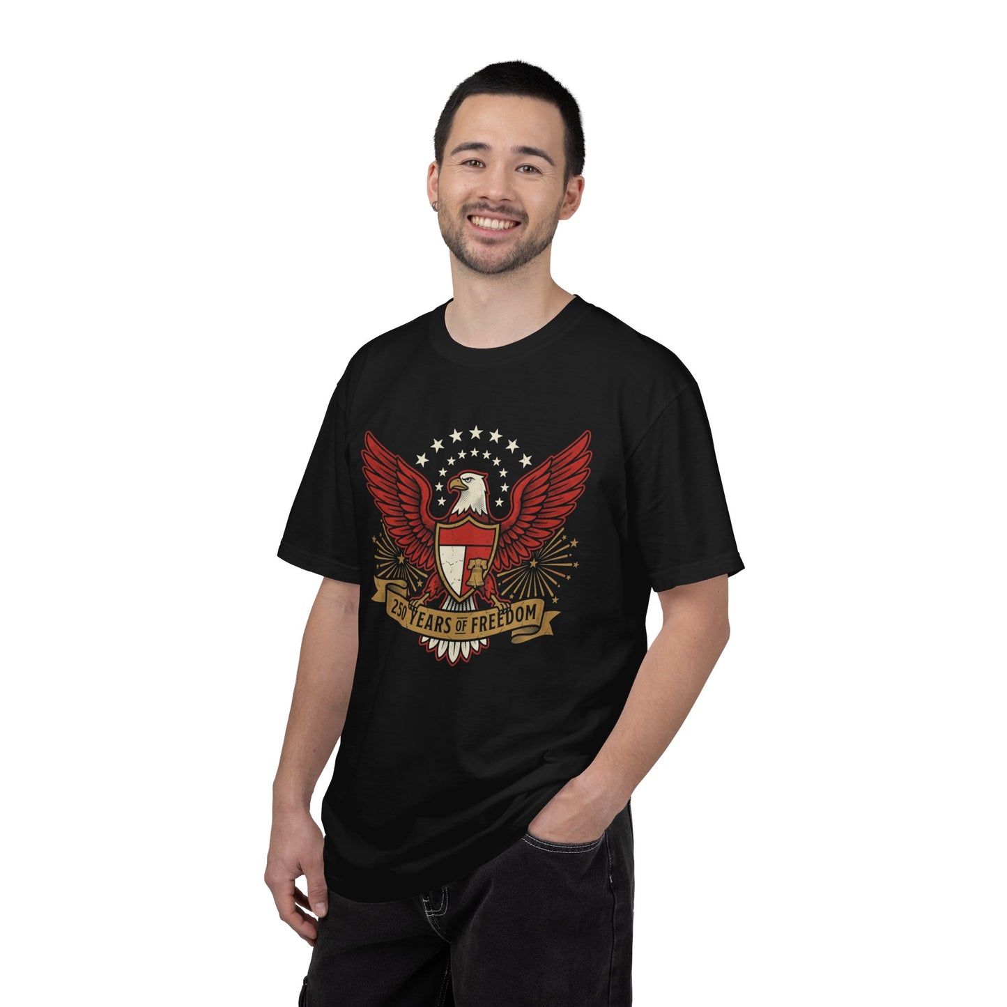 Eagle Crest '250 Years of Freedom'  | Patriotic Eagle USA 1776–2026 Dark Vintage T-Shirt